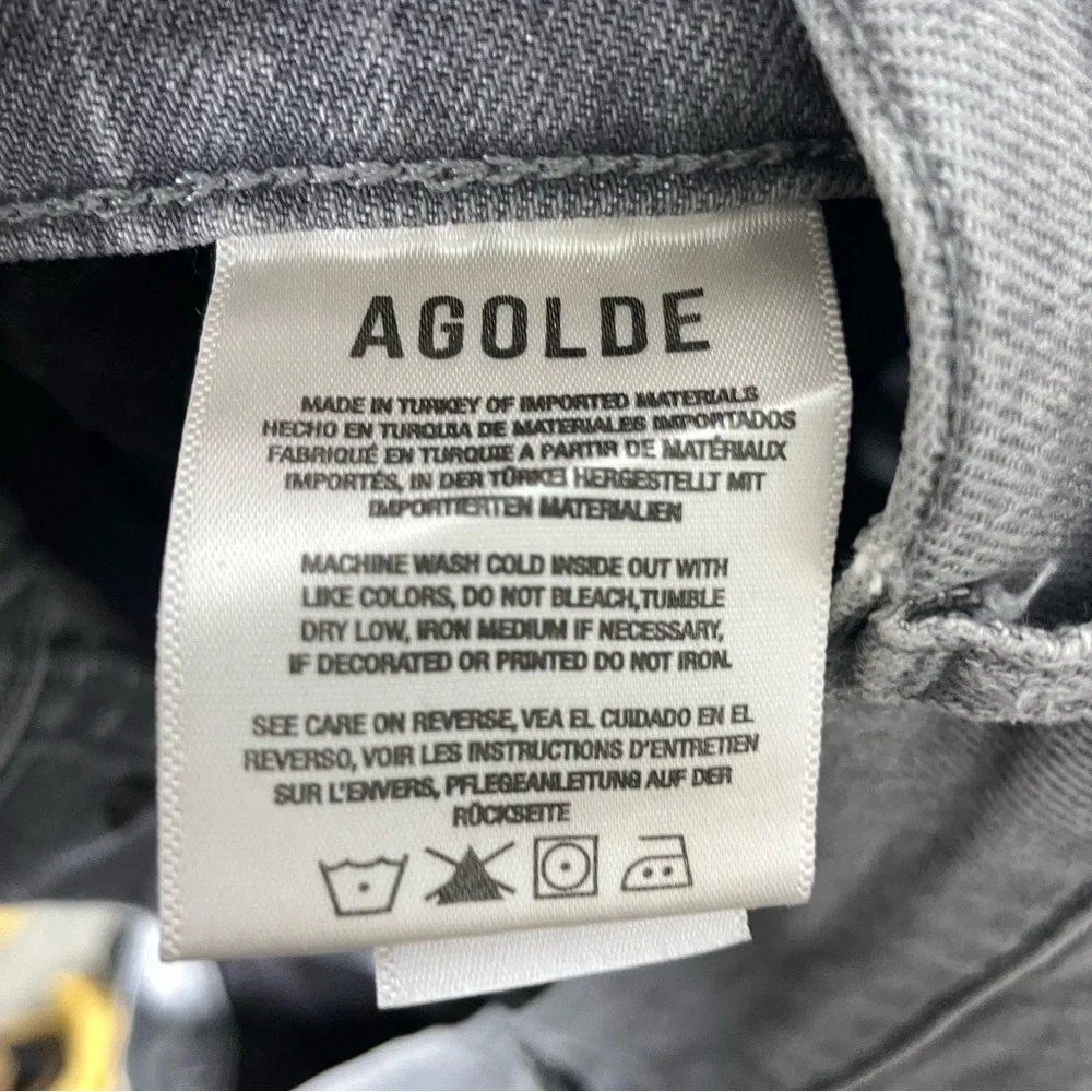 Agolde Nico High Rise Slim Jeans Grey Wash Denim Organic Cotton Ankle Women’s 28 - Picture 6 of 9